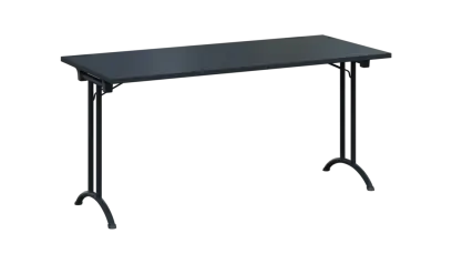 SLA 160 lak skládací jednací stůl 1600x700, deska 25 mm, podnož černý lak, deska antracit